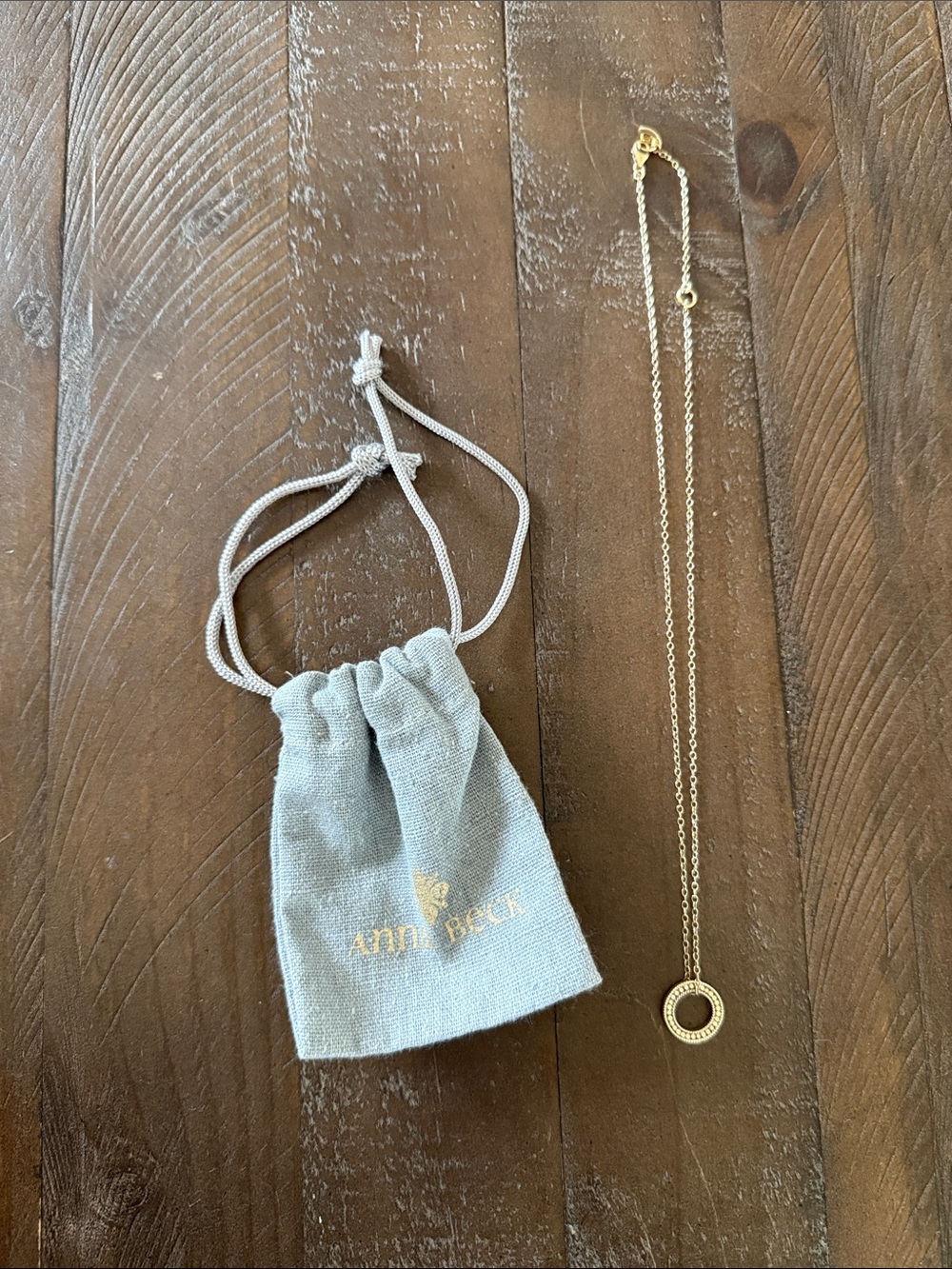 Ann Beck Gold Circle Pendant Necklace